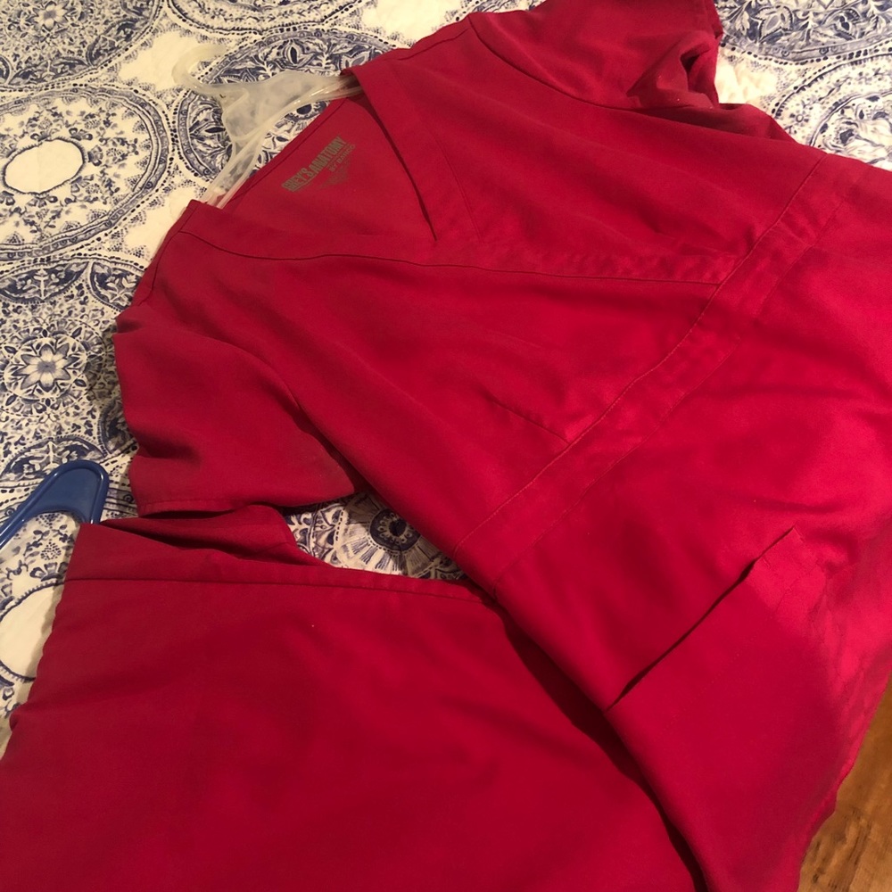Bright pink scrub set